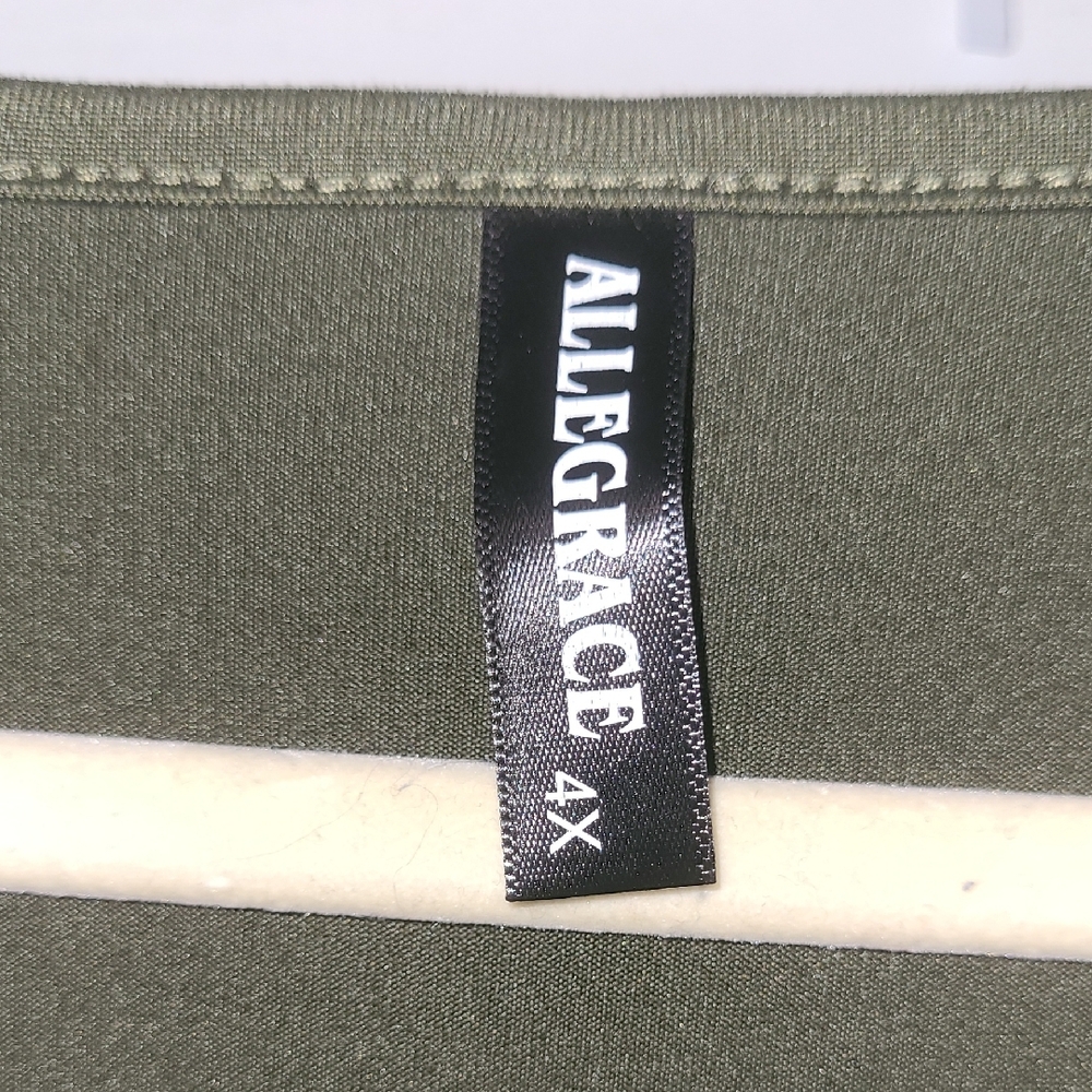 Plus-Size Olive Green Long Sleeve Wrap Maxi Dress - Picture 2 of 8